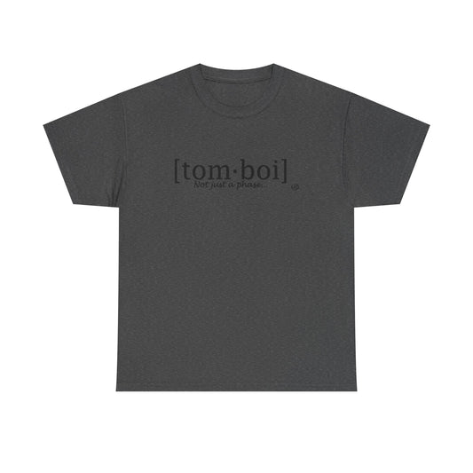 Tomboi Classic Unisex Heavy Cotton Tee/Black Logo
